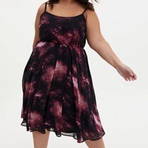 ✨ BLACK GALAXY CHIFFON MIDI DRESS ✨